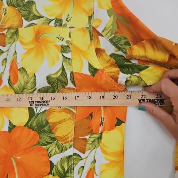 Coldwater Creek Cotton Jacket Bright Floral Hibiscus Fun Pockets Size MED. - Picture 8 of 10